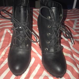 Black platform heels